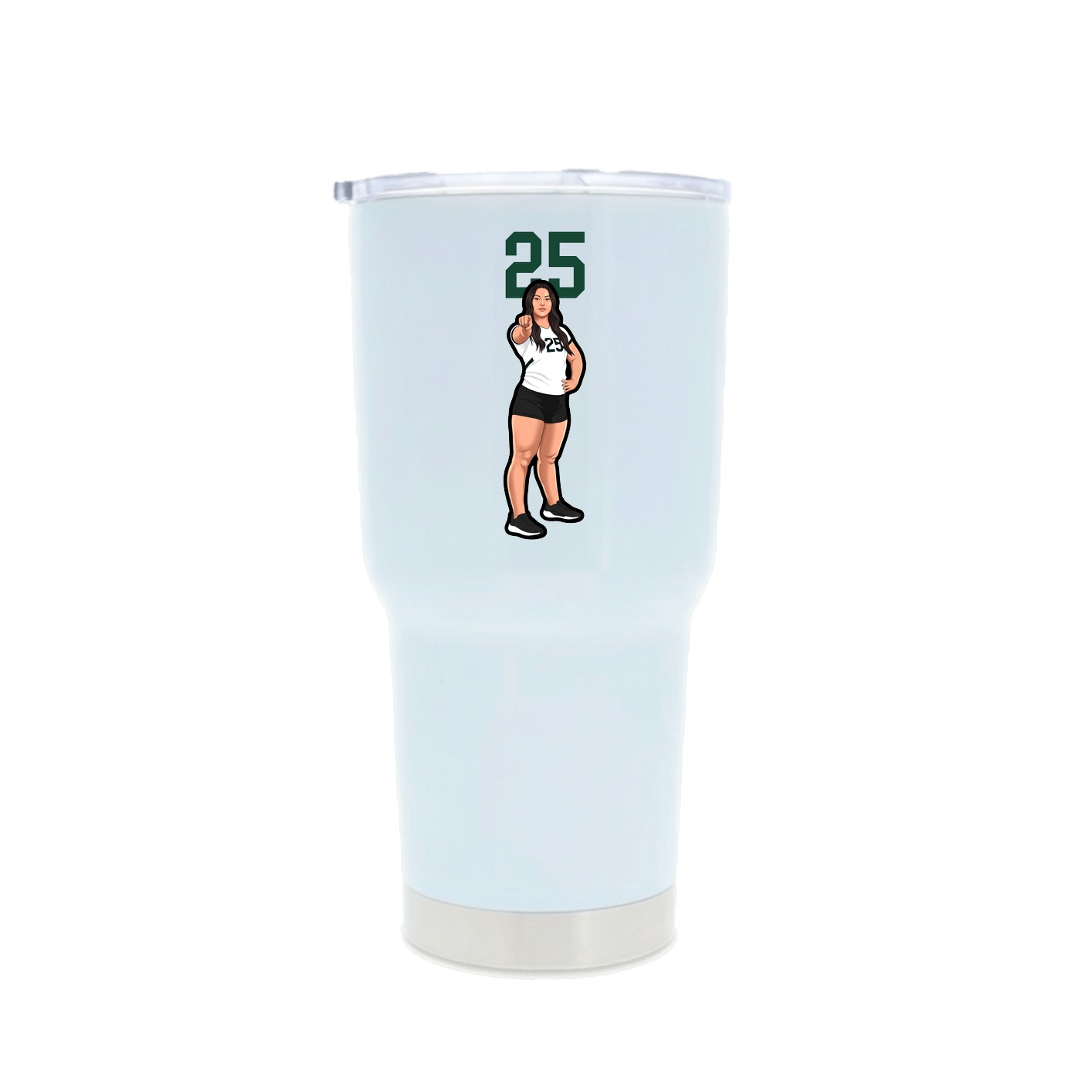 30oz Stainless Steel Tumbler — Number Top in White