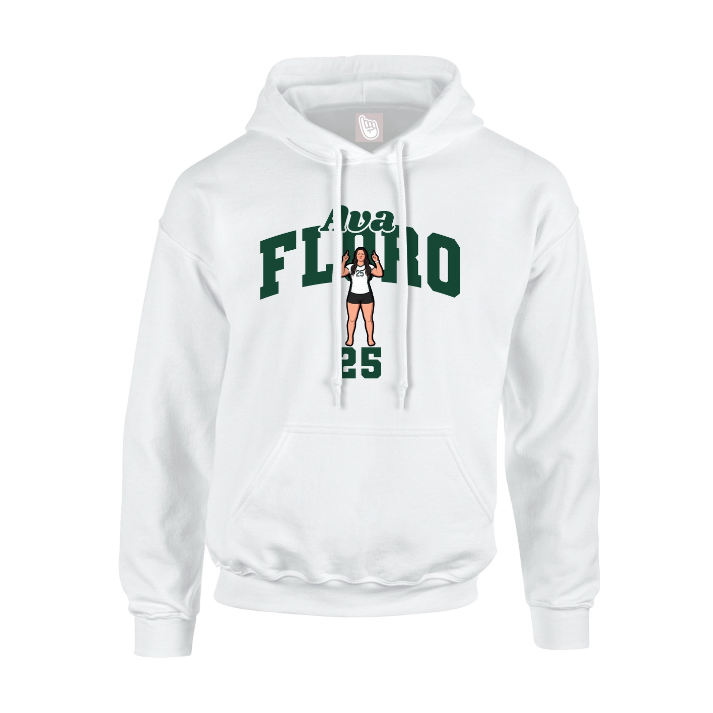 Hoodie — Signature Arch in White