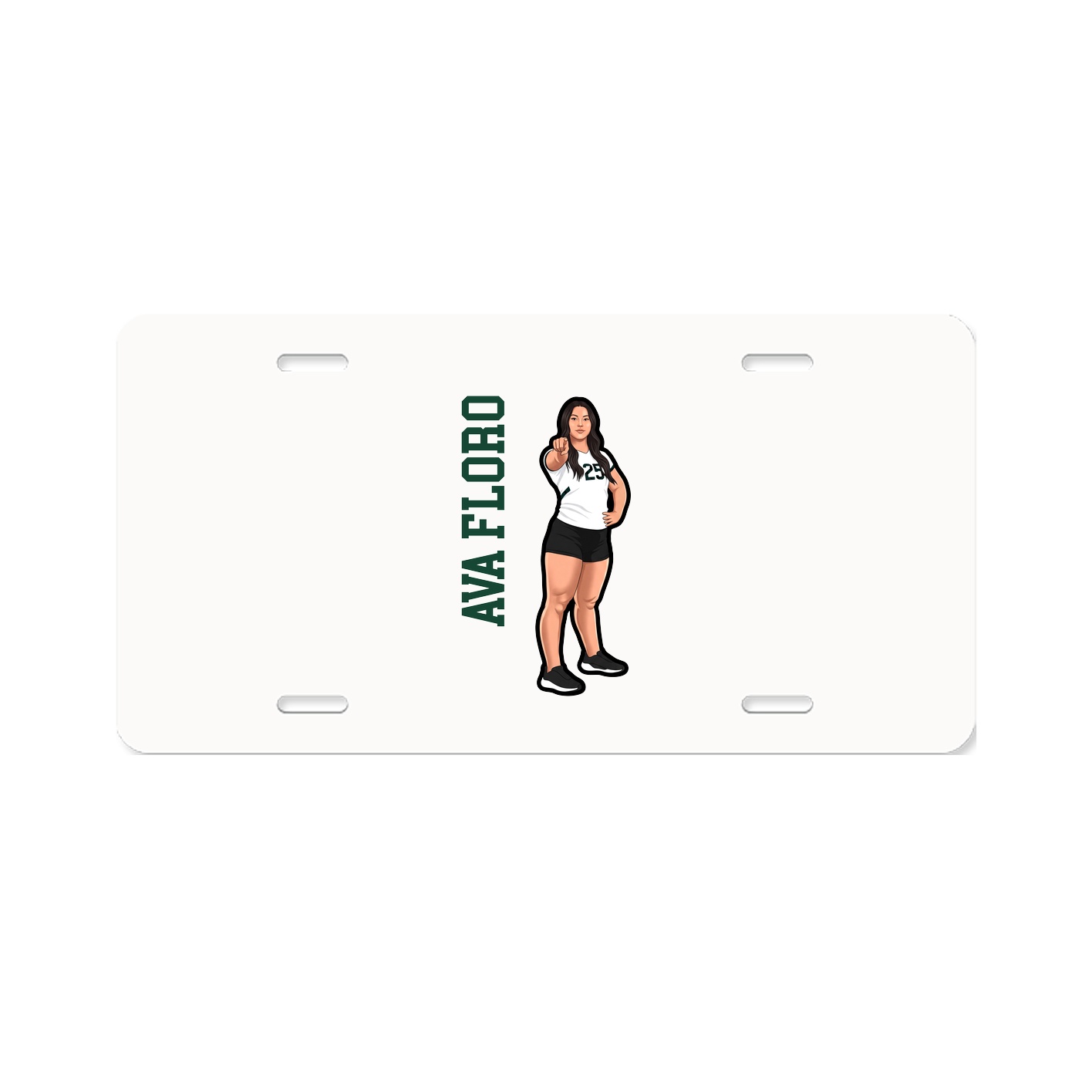 License Plate — Name Vertical in Classic