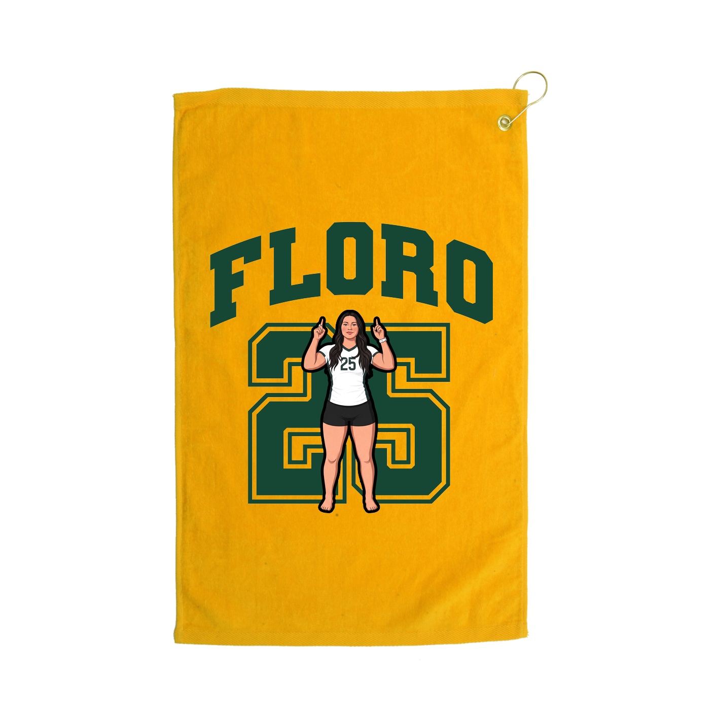 Golf Towel — Number in Gold