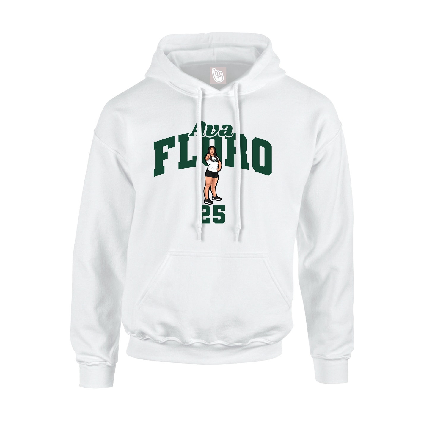 Youth Hoodie — Signature Arch in White