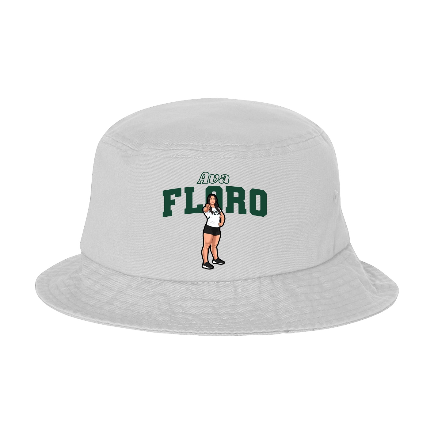 Bucket Cap — Name Arch in White