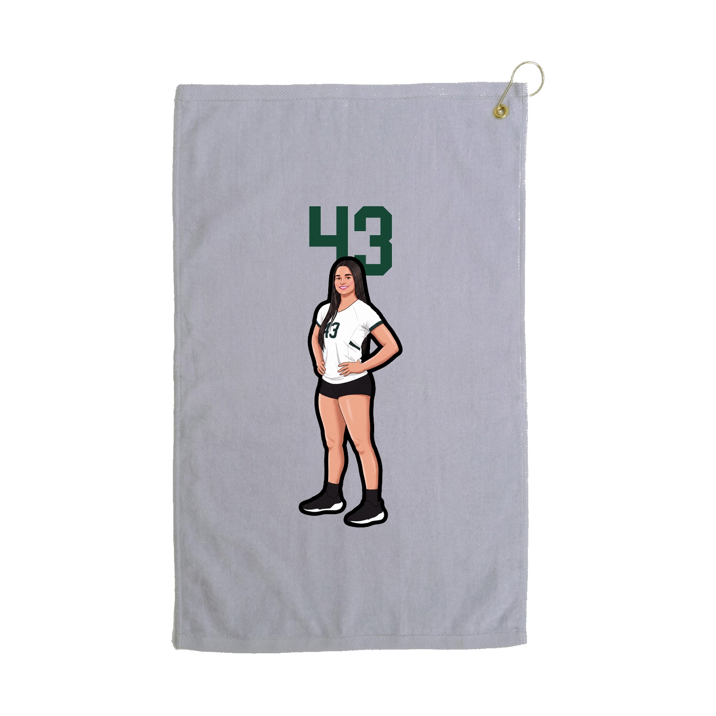 Golf Towel — Number Top in Grey