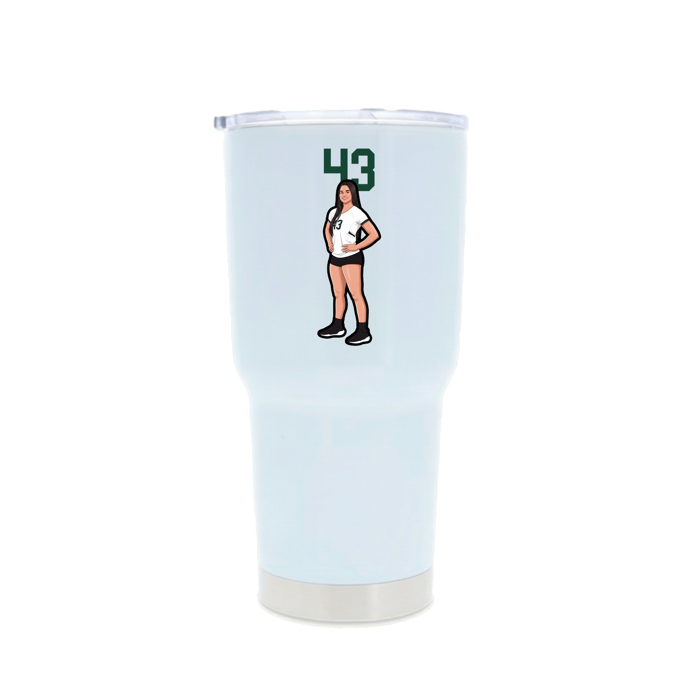 30oz Stainless Steel Tumbler — Number Top in White