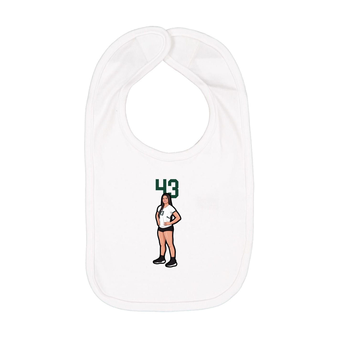 Infant Bib — Number Top in White