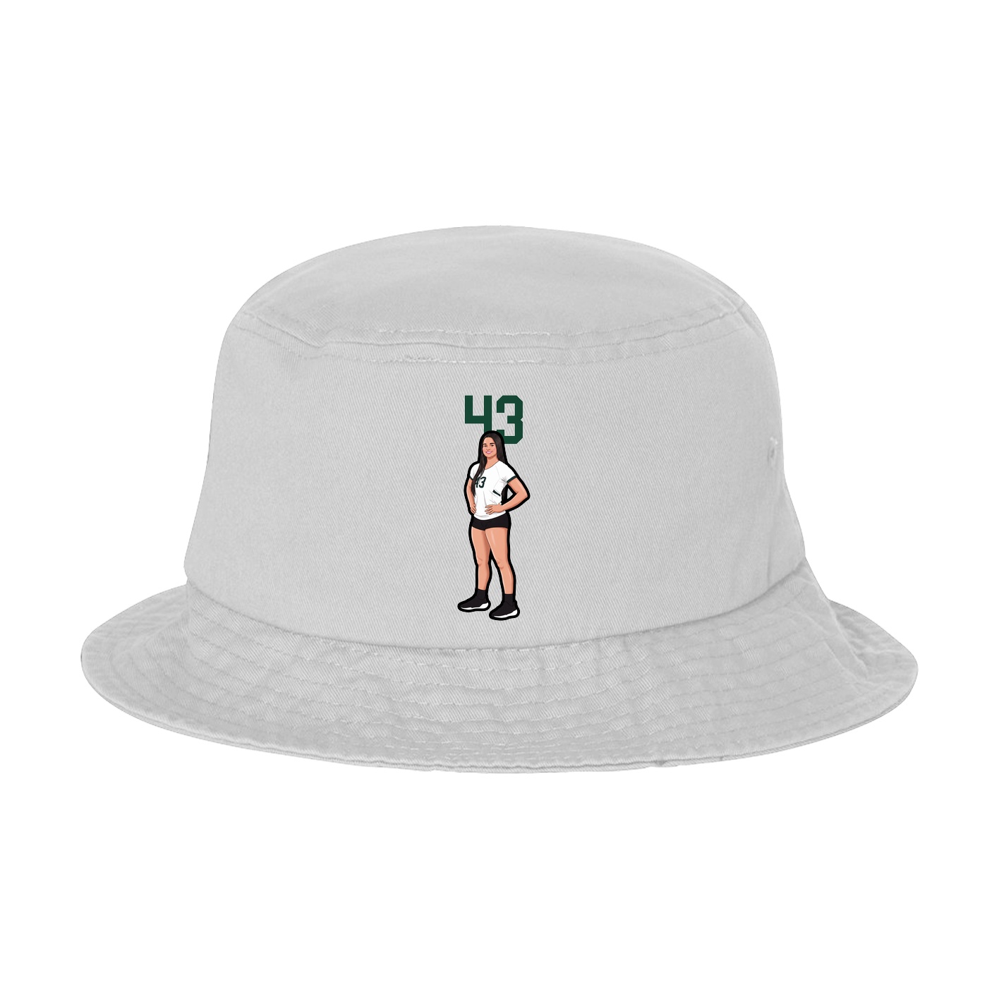 Bucket Cap — Number Top in White