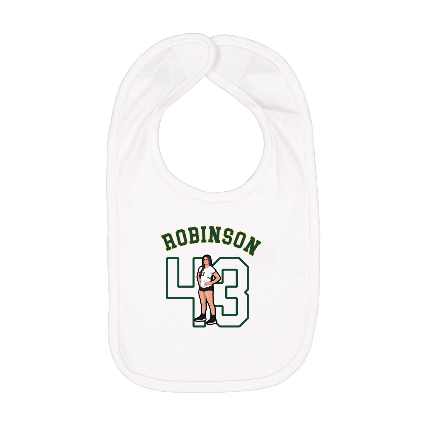 Infant Bib — Shirsey Arch in White