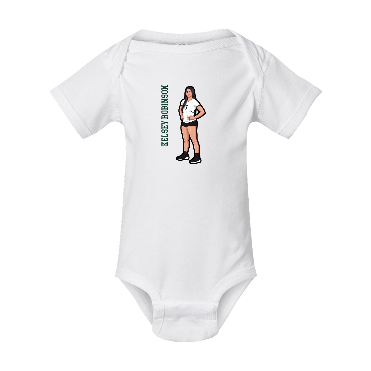 Baby Onesie — Name Vertical in White