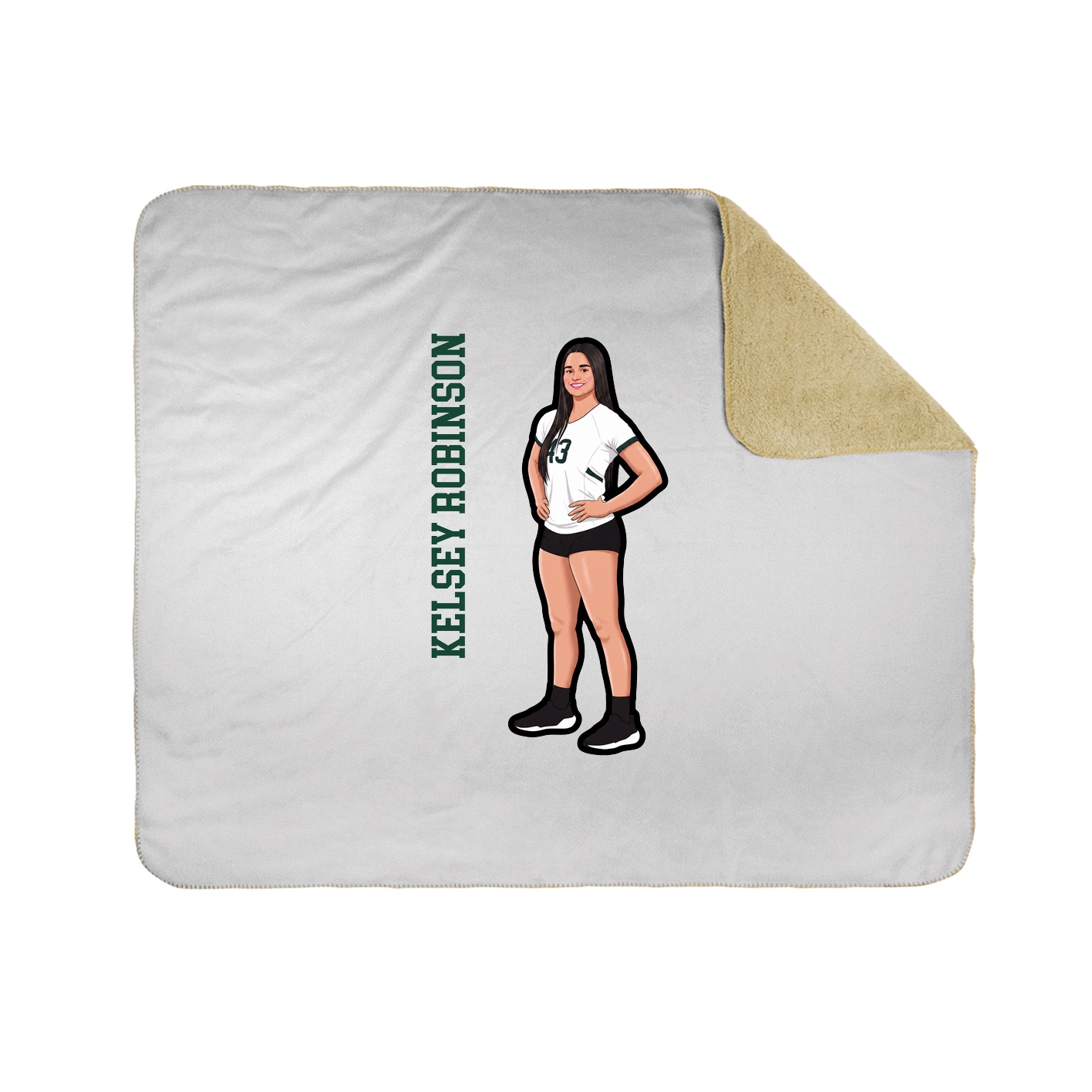 Throw Blanket — Name Vertical in White