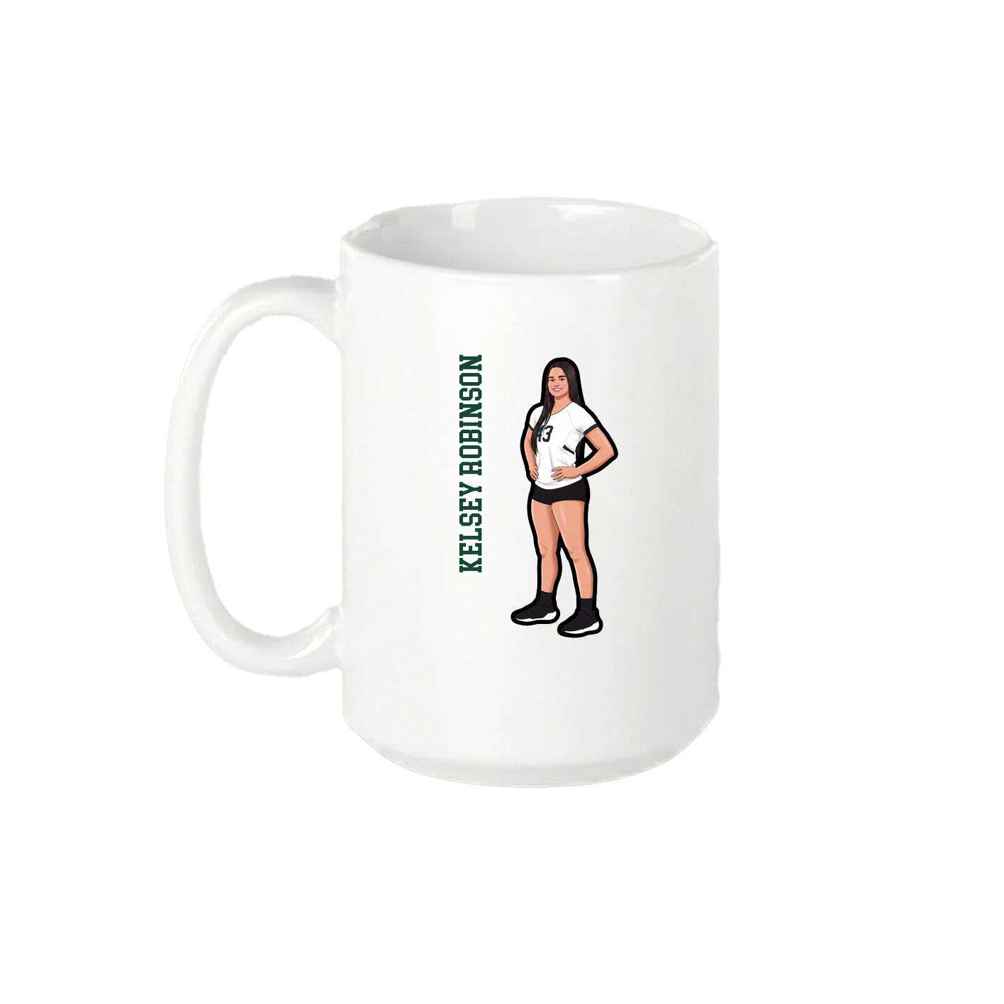 15oz Coffee Mug — Name Vertical in White