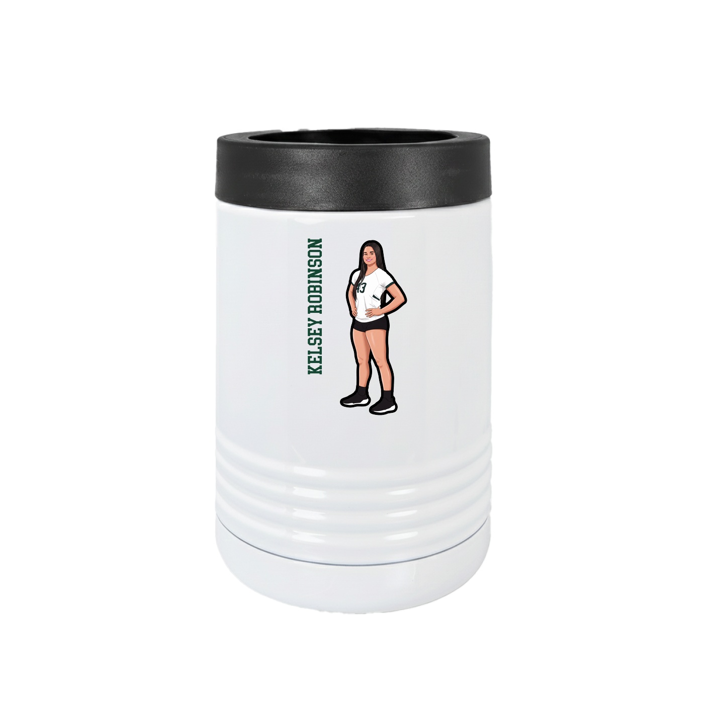 Beverage Holder — Name Vertical in White