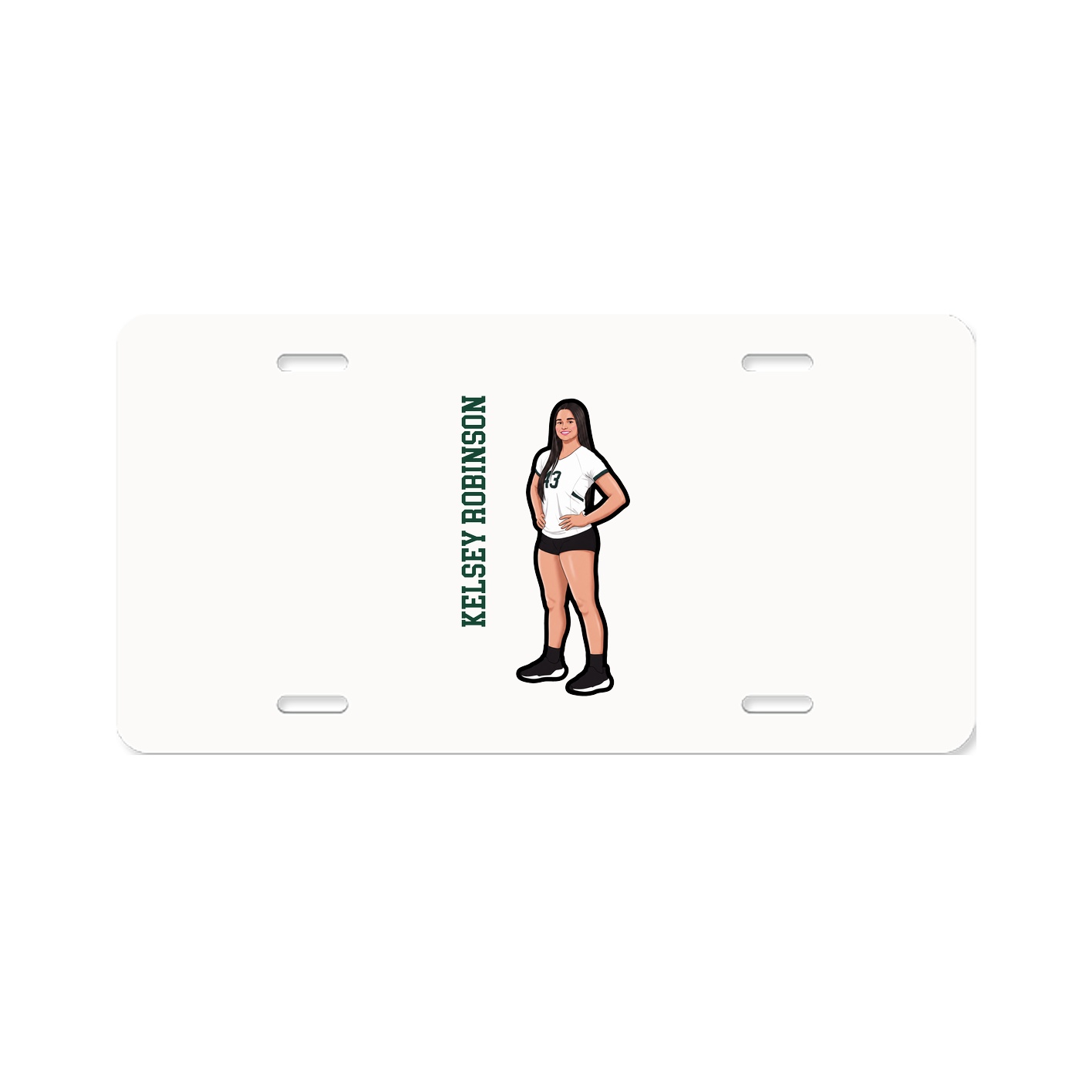 License Plate — Name Vertical in Classic