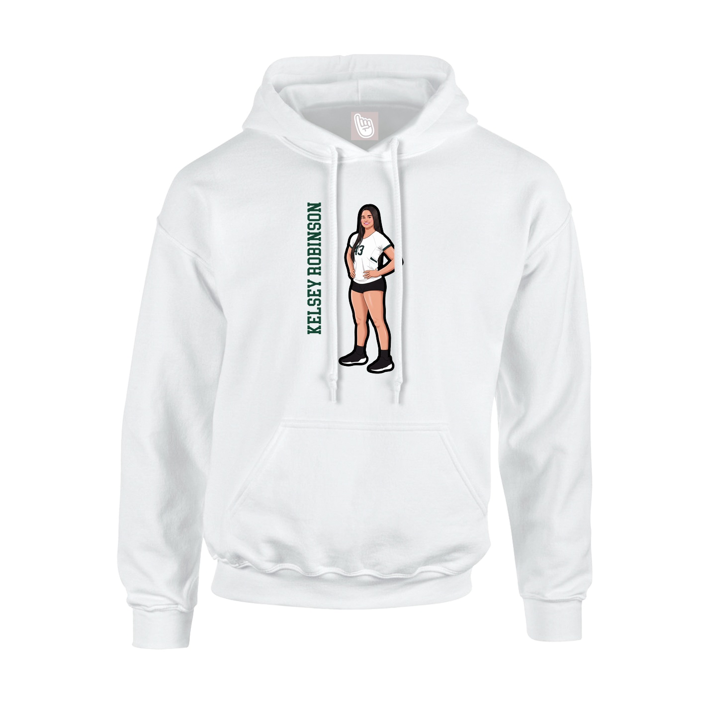 Hoodie — Name Vertical in White