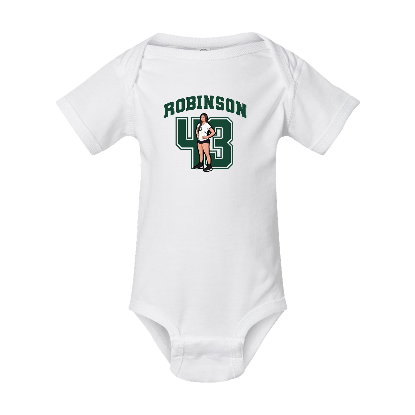 Baby Onesie — Number in White
