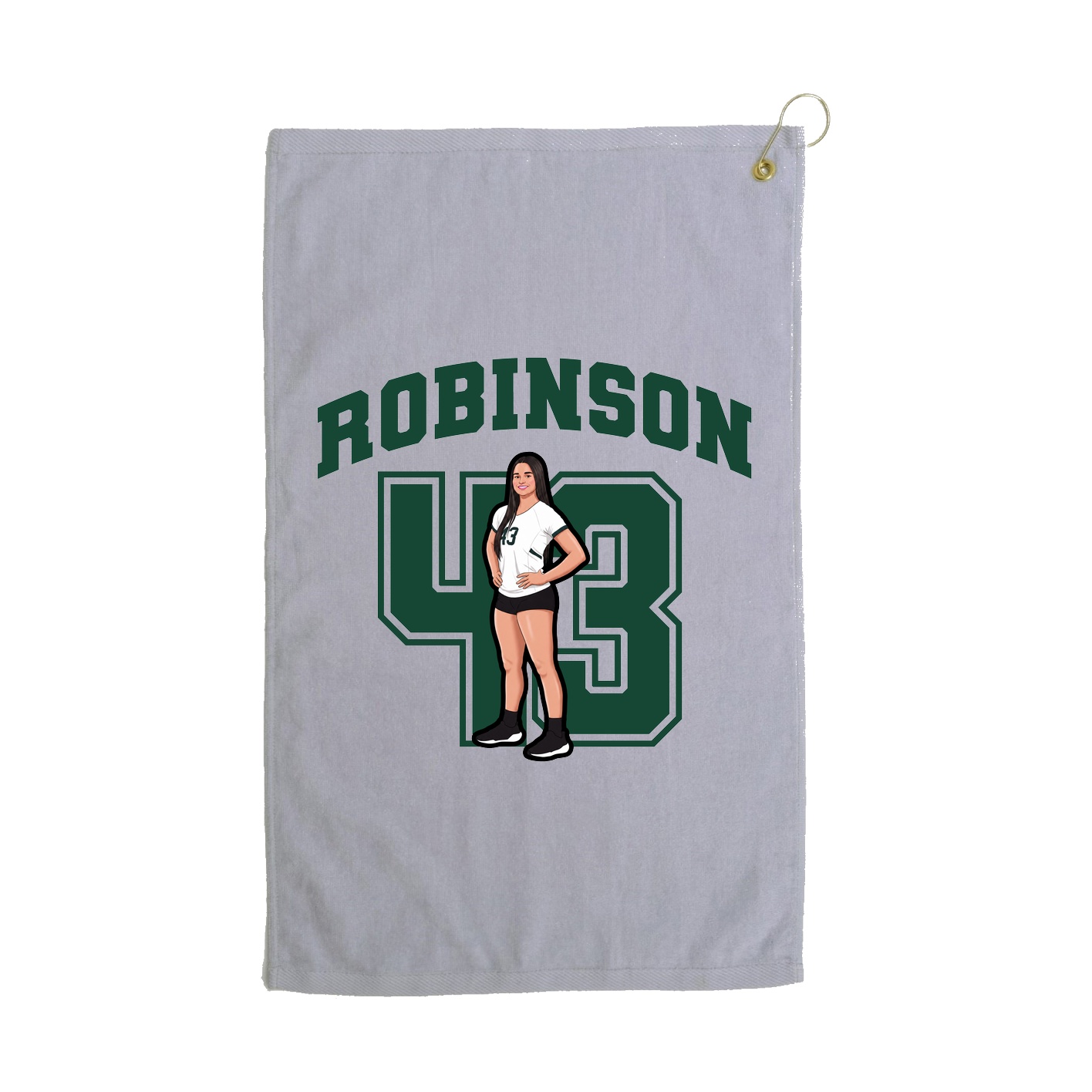 Golf Towel — Number in Grey
