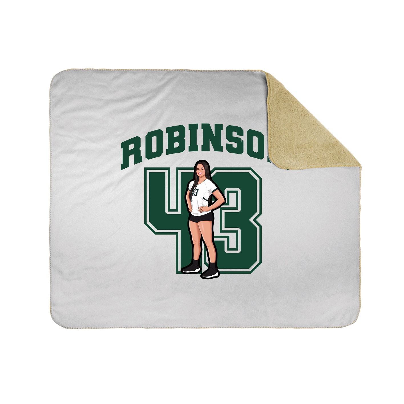 Throw Blanket — Number in White