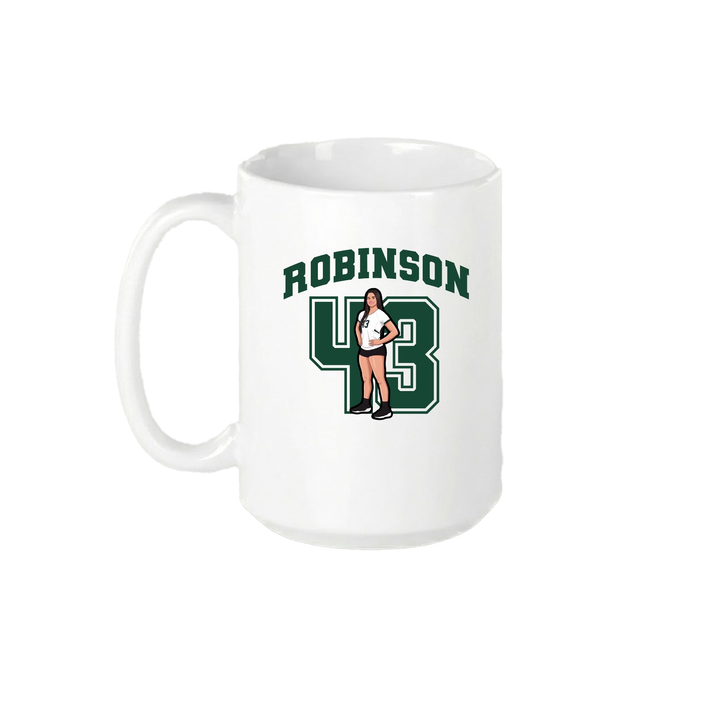 15oz Coffee Mug — Number in White