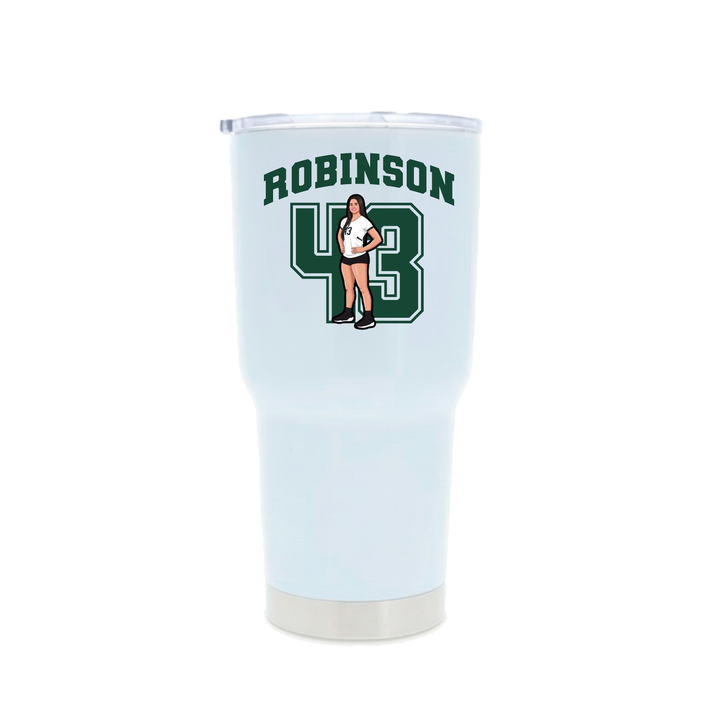 30oz Stainless Steel Tumbler — Number in White