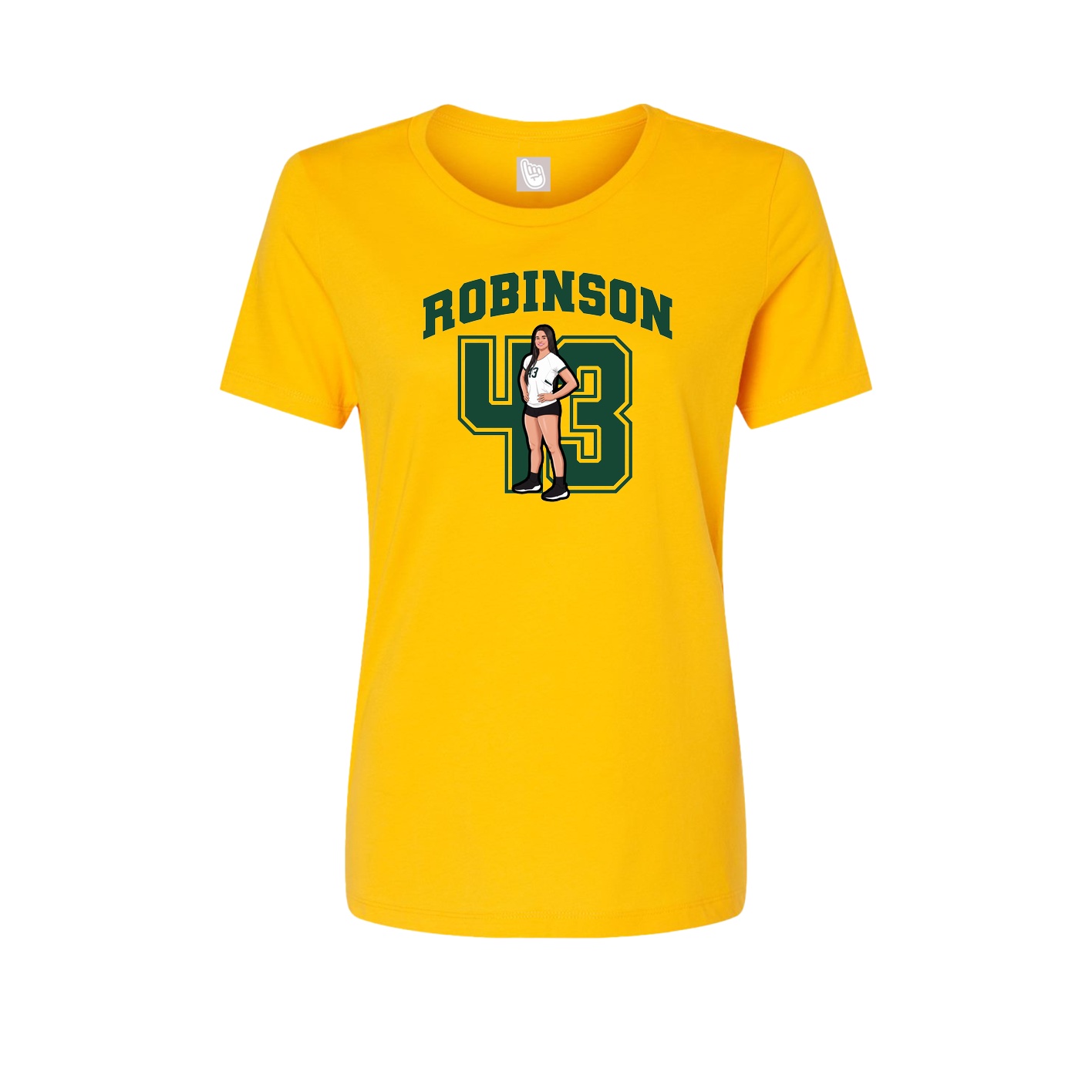 Fitted Women's Tee — Number in Gold