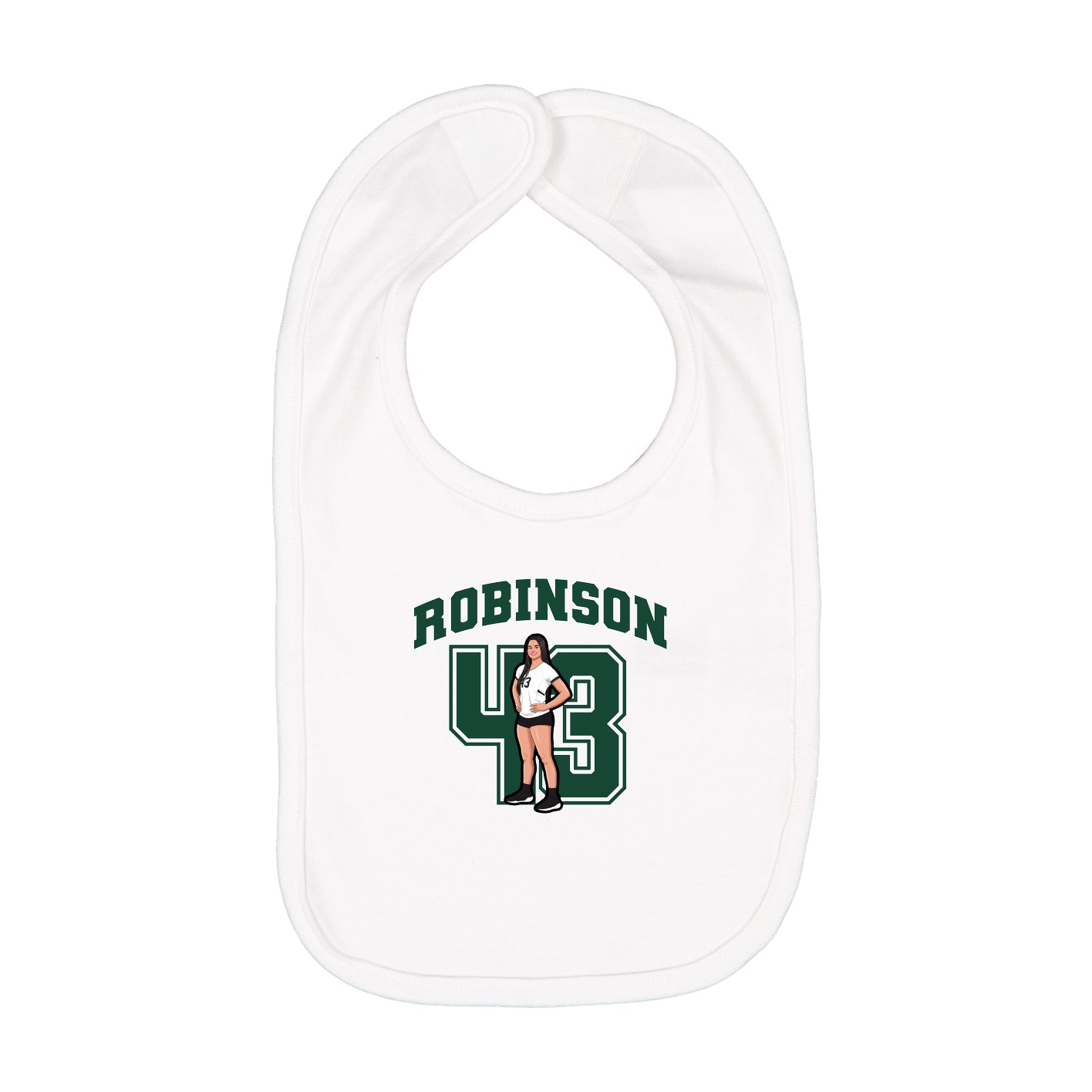 Infant Bib — Number in White