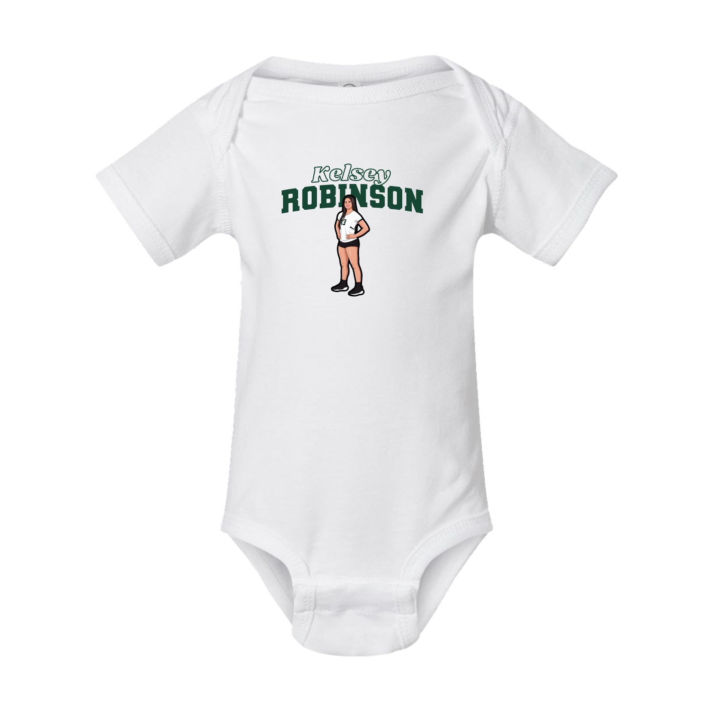 Baby Onesie — Name Arch in White