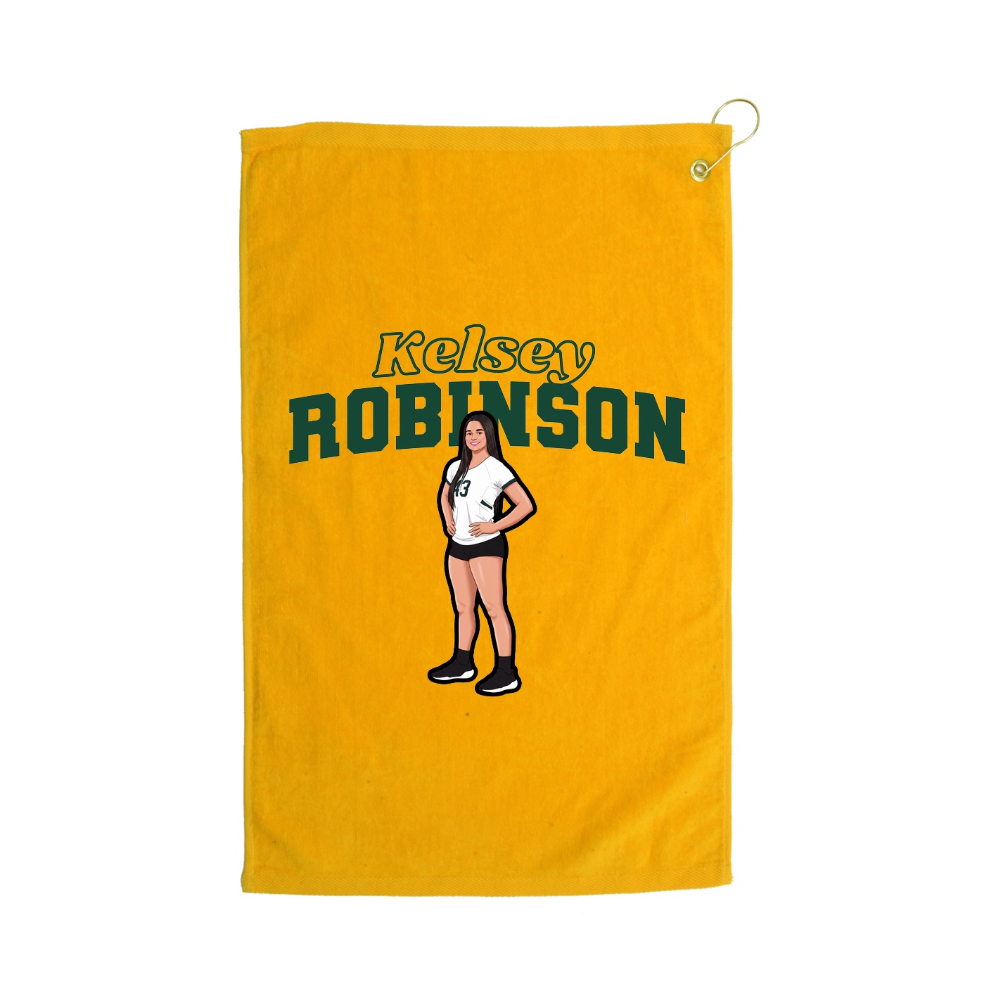 Golf Towel — Name Arch in Gold