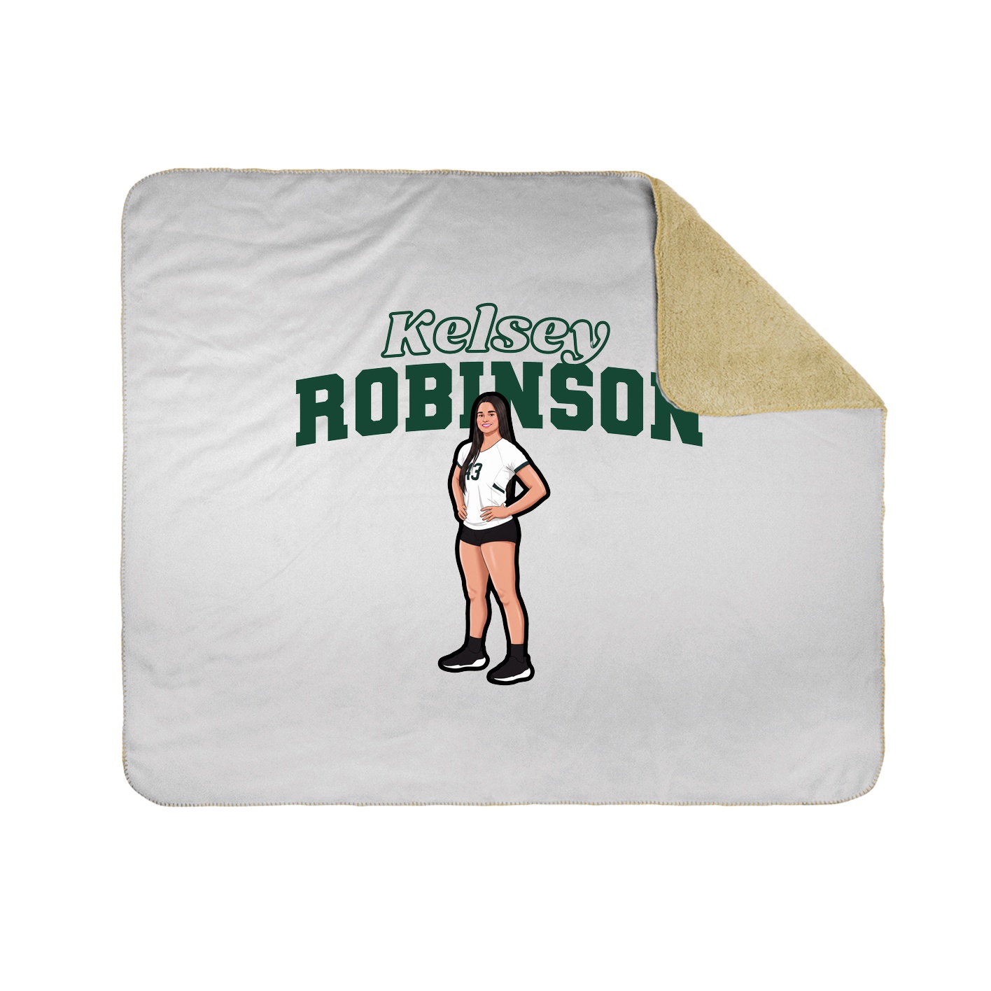 Throw Blanket — Name Arch in White