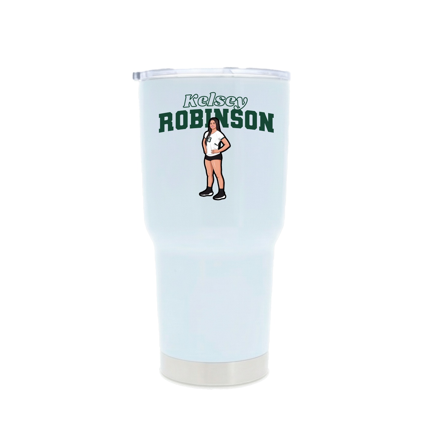 30oz Stainless Steel Tumbler — Name Arch in White