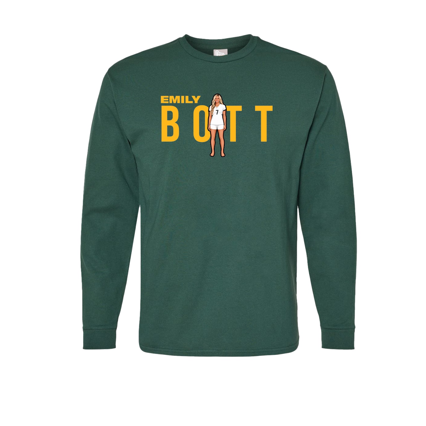 Long Sleeve Tee — Player Name in Green