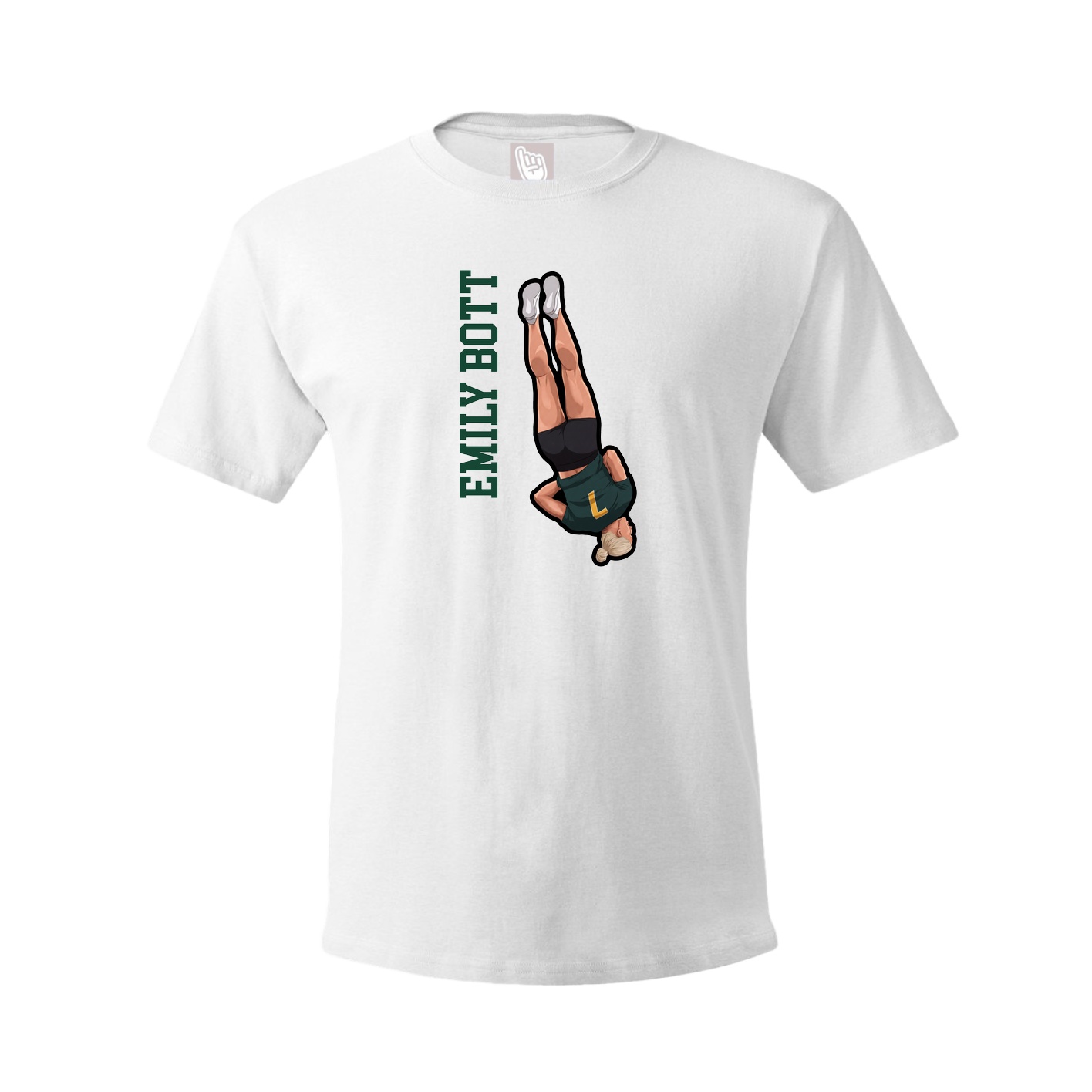Youth Tee — Name Vertical in White
