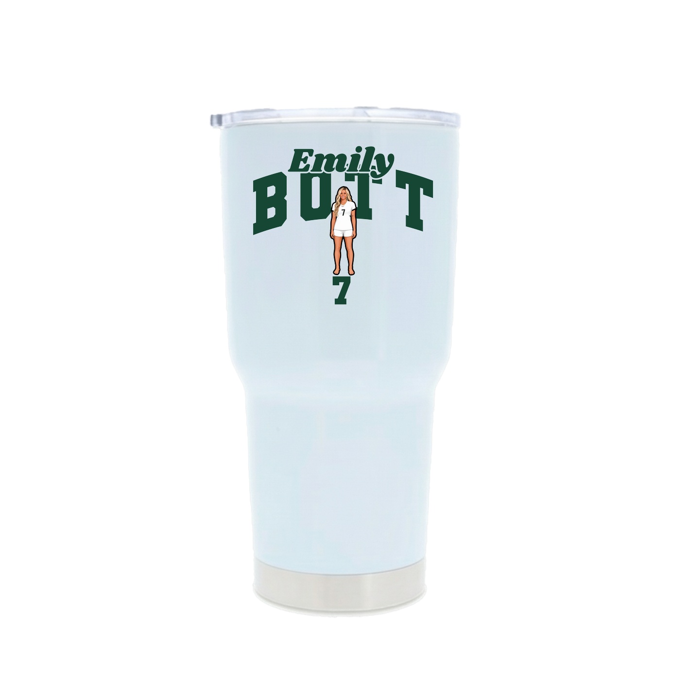 30oz Stainless Steel Tumbler — Signature Arch in White