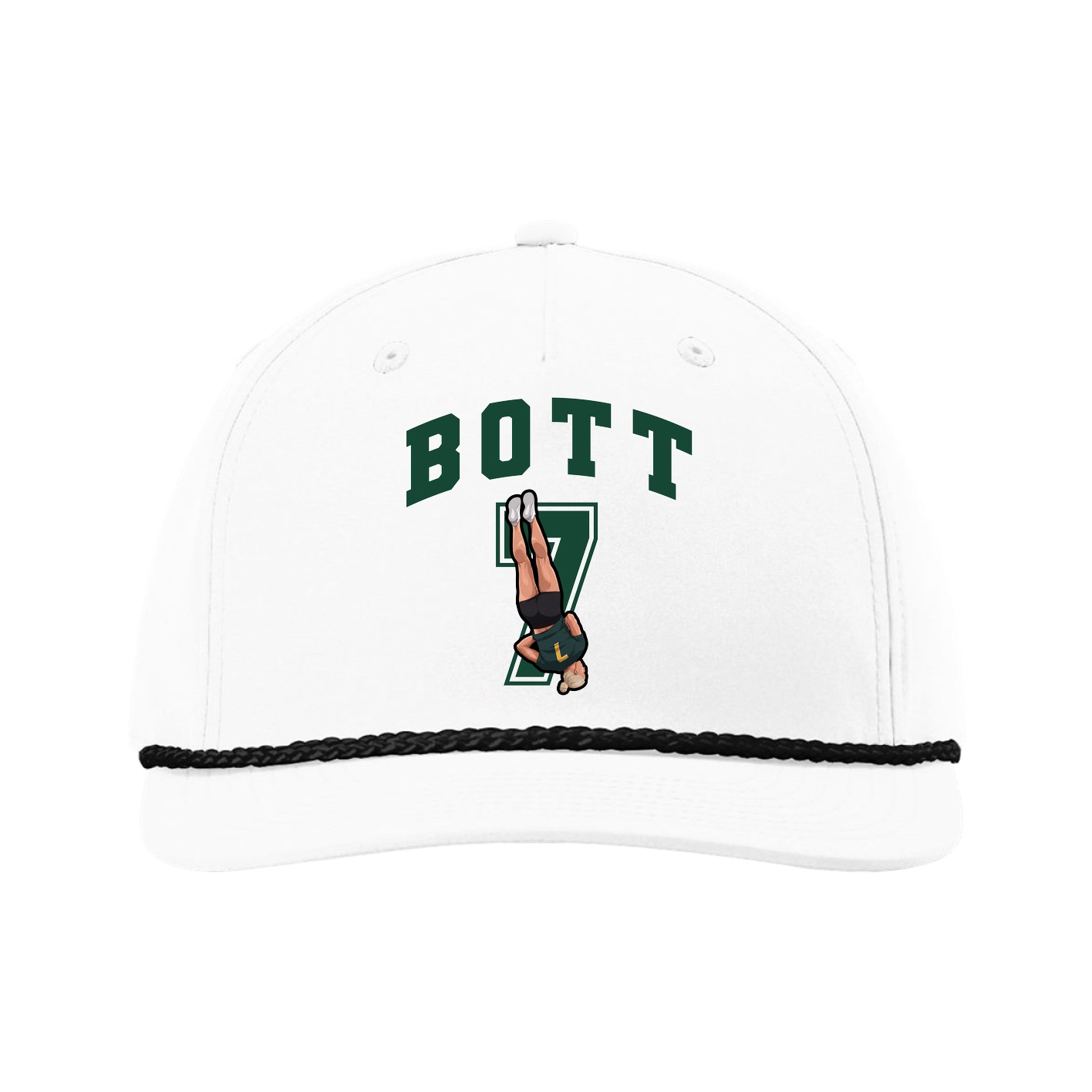Five-Panel Classic Rope Cap — Number in White