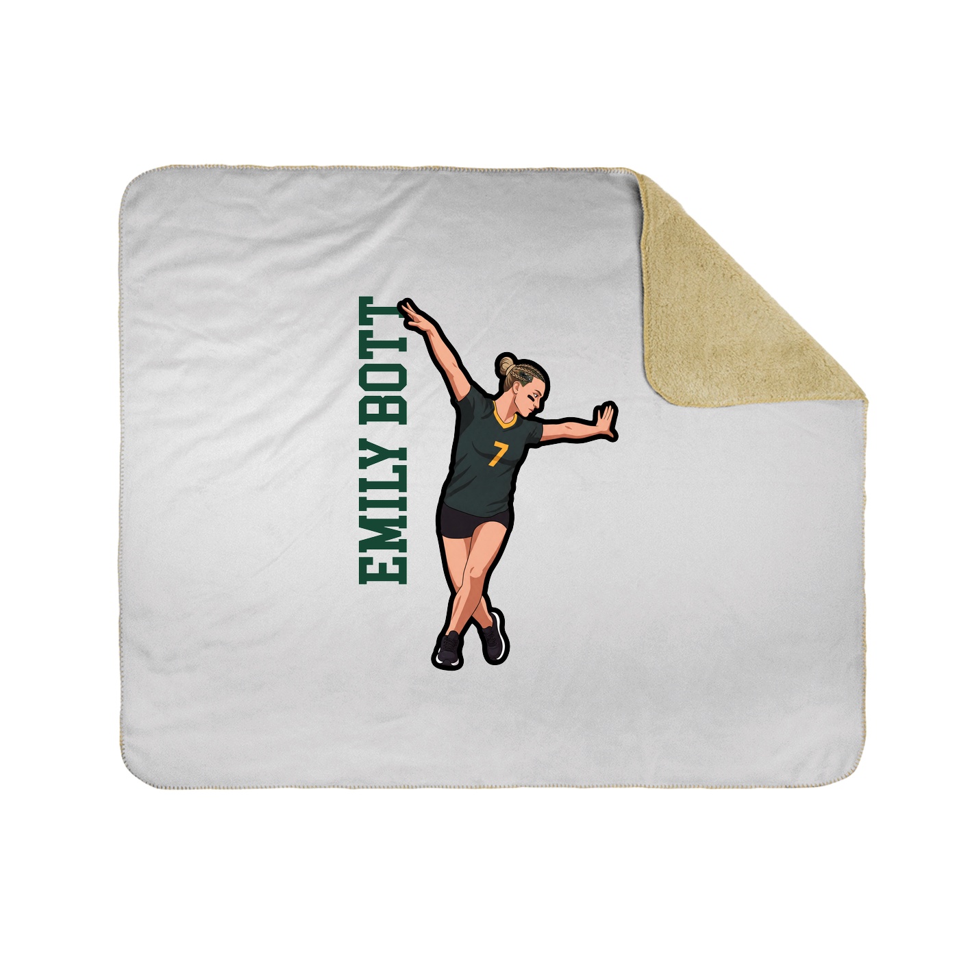 Throw Blanket — Name Vertical in White