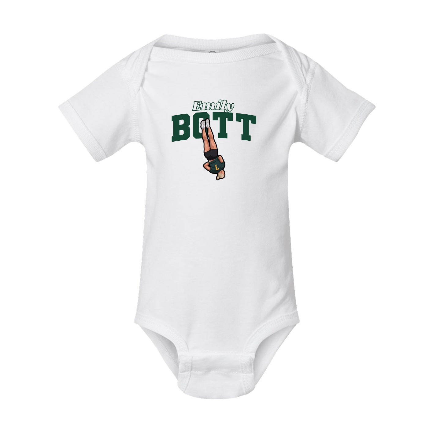 Baby Onesie — Name Arch in White