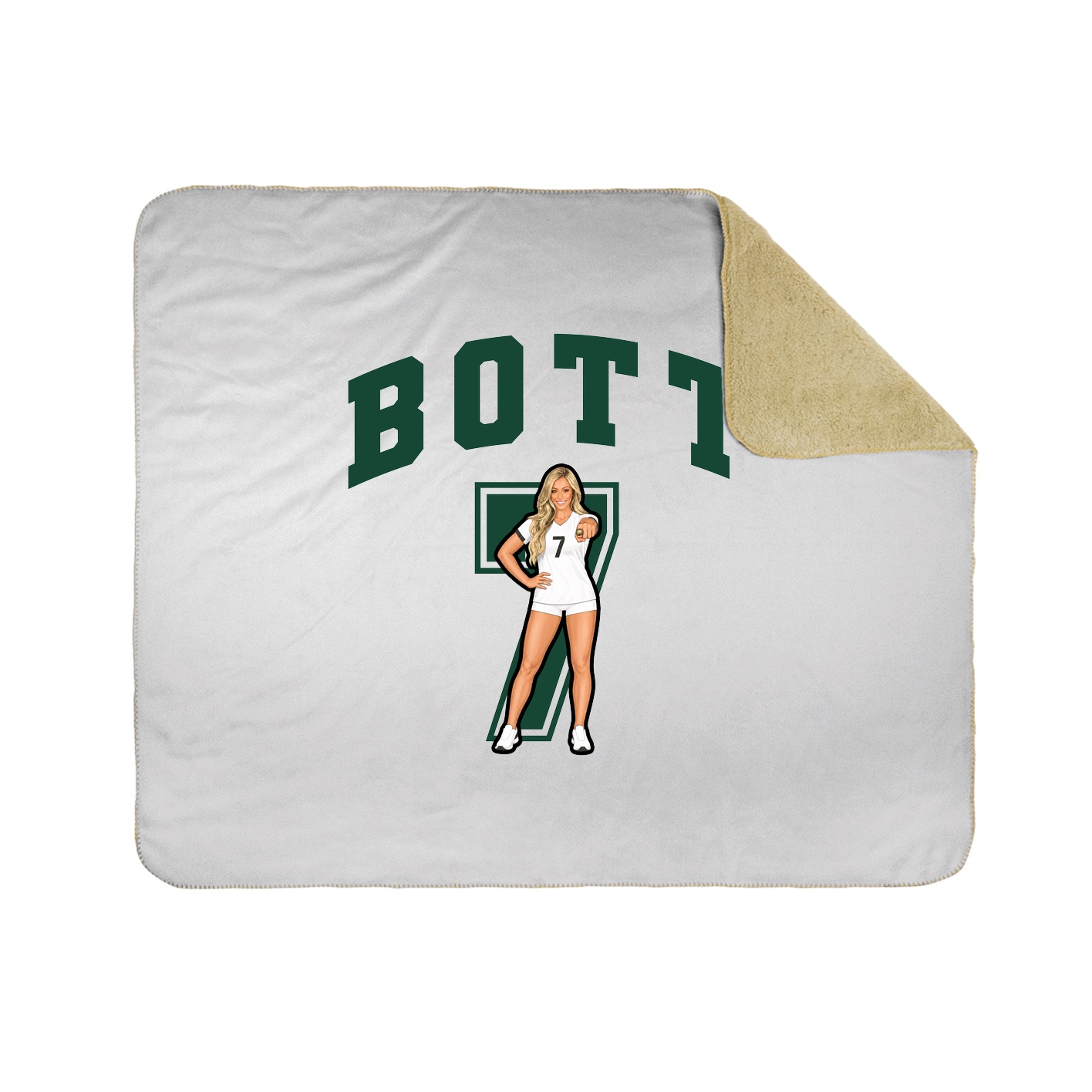 Throw Blanket — Number in White