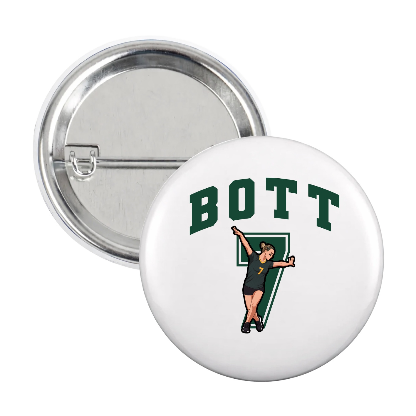 Game Day Button — Number in White