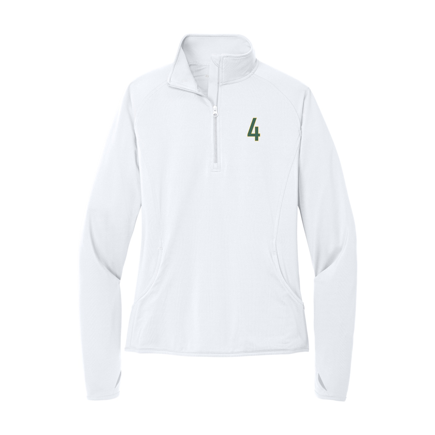 Women's Q-Zip Pullover — Front Shirsy in White