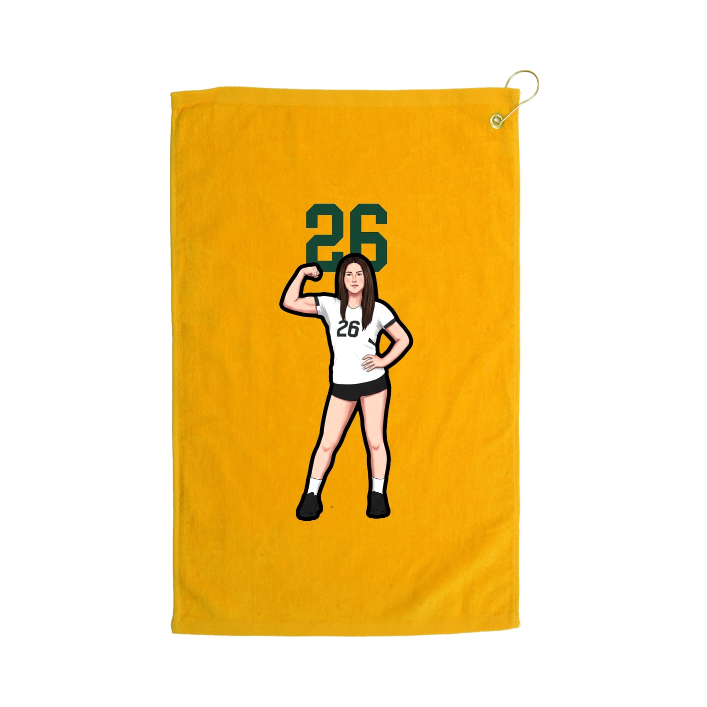 Golf Towel — Number Top in Gold