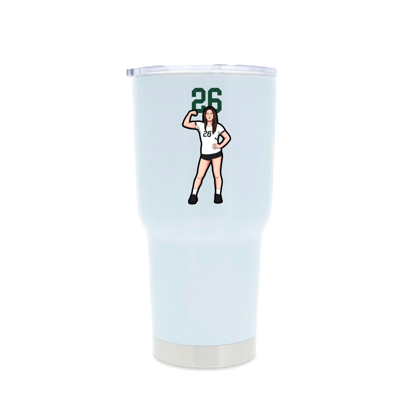 30oz Stainless Steel Tumbler — Number Top in White
