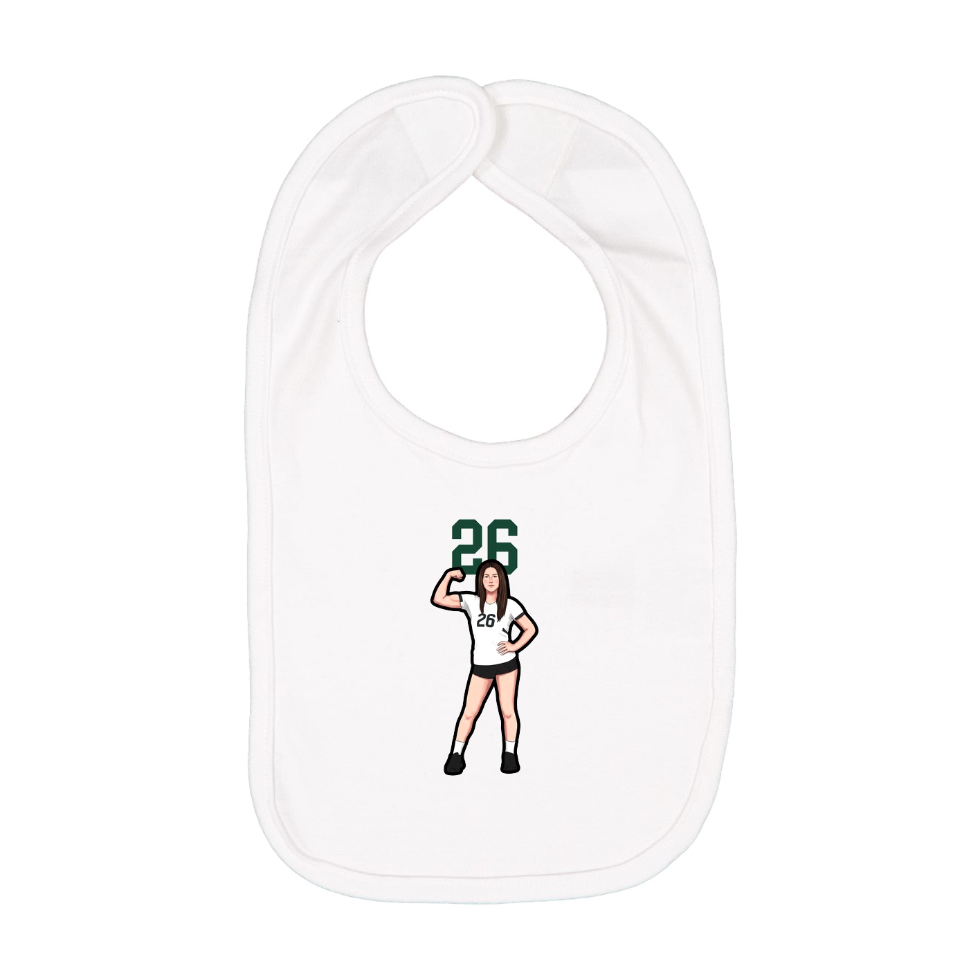 Infant Bib — Number Top in White