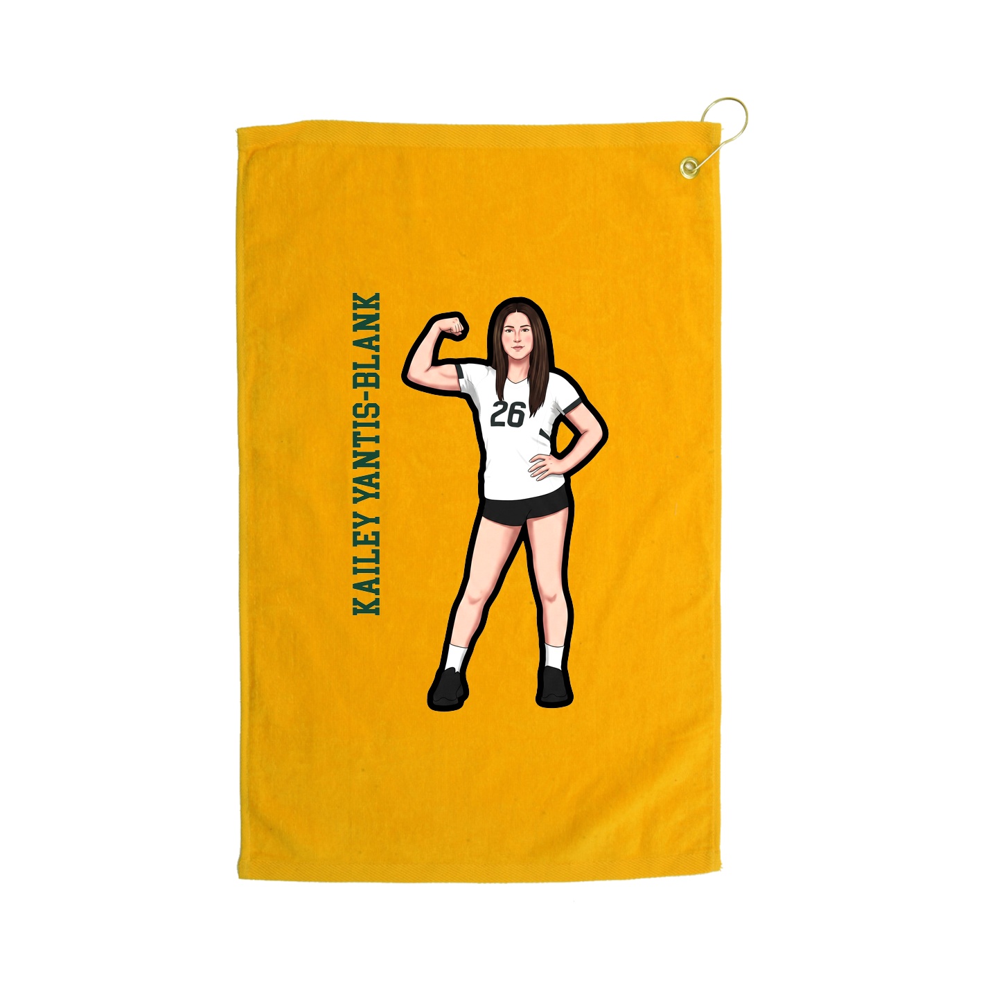 Golf Towel — Name Vertical in Gold