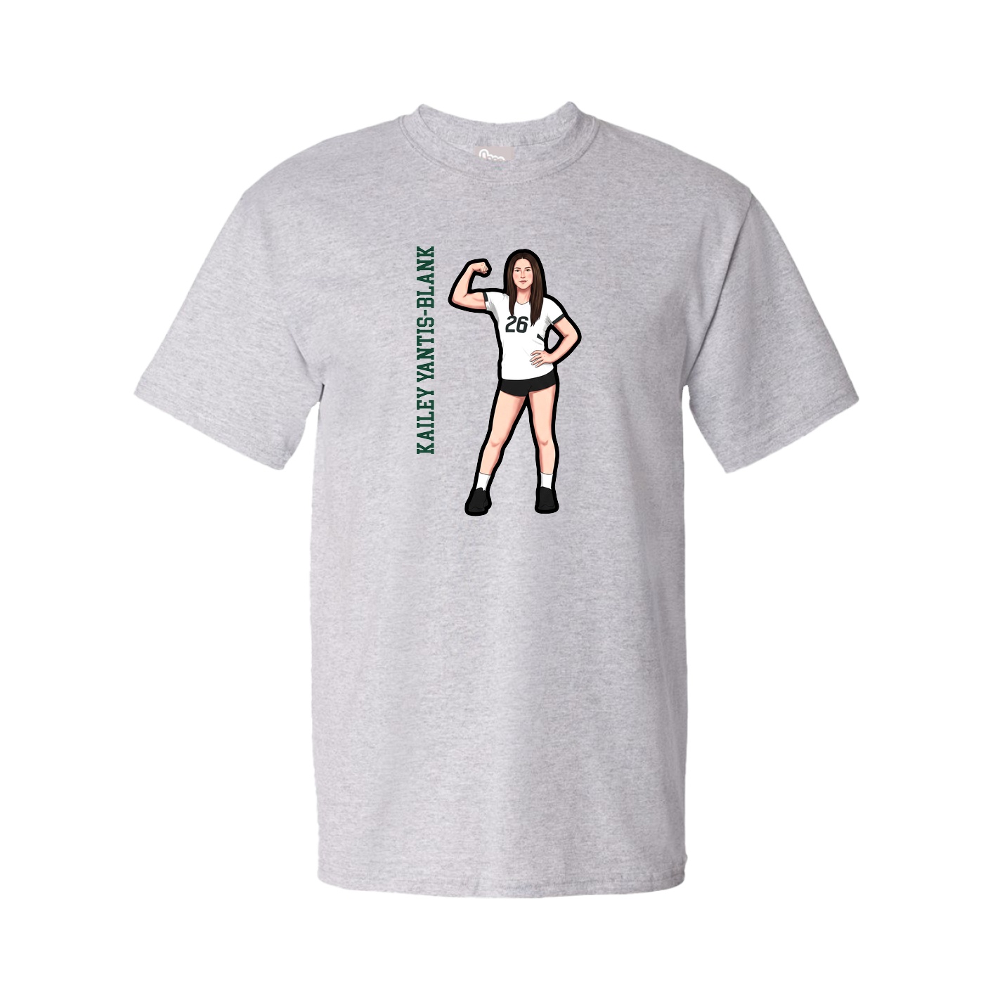 Tee — Name Vertical in Grey