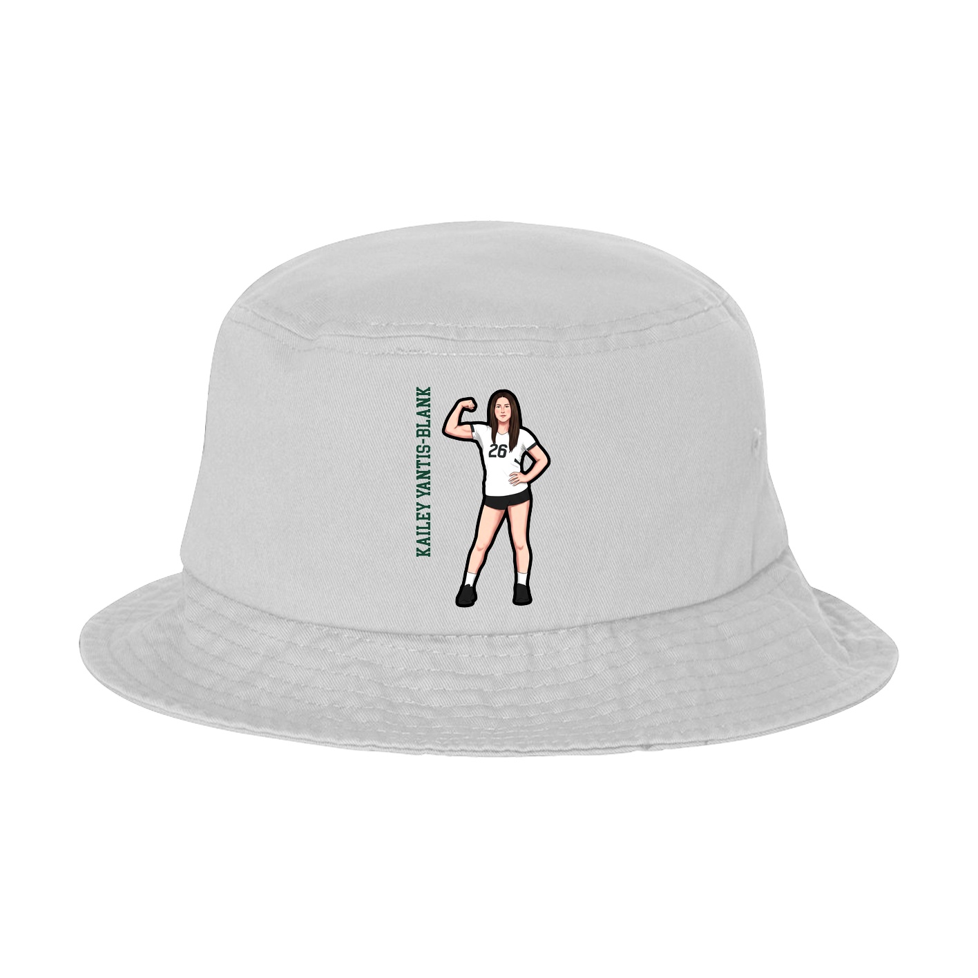 Bucket Cap — Name Vertical in White