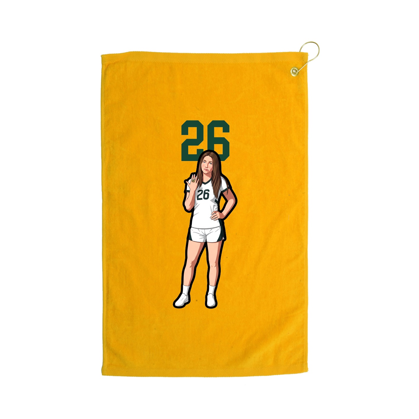 Golf Towel — Number Top in Gold