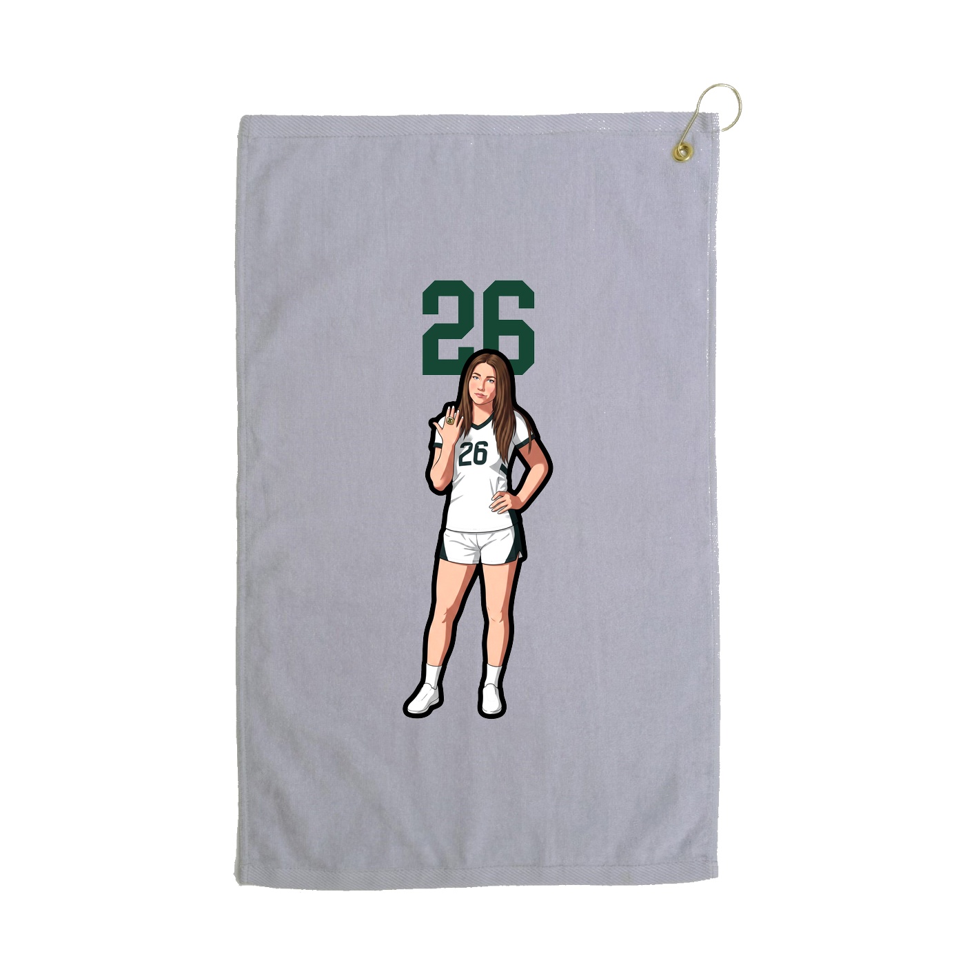 Golf Towel — Number Top in Grey