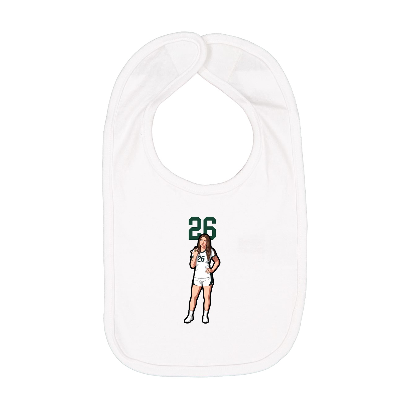 Infant Bib — Number Top in White