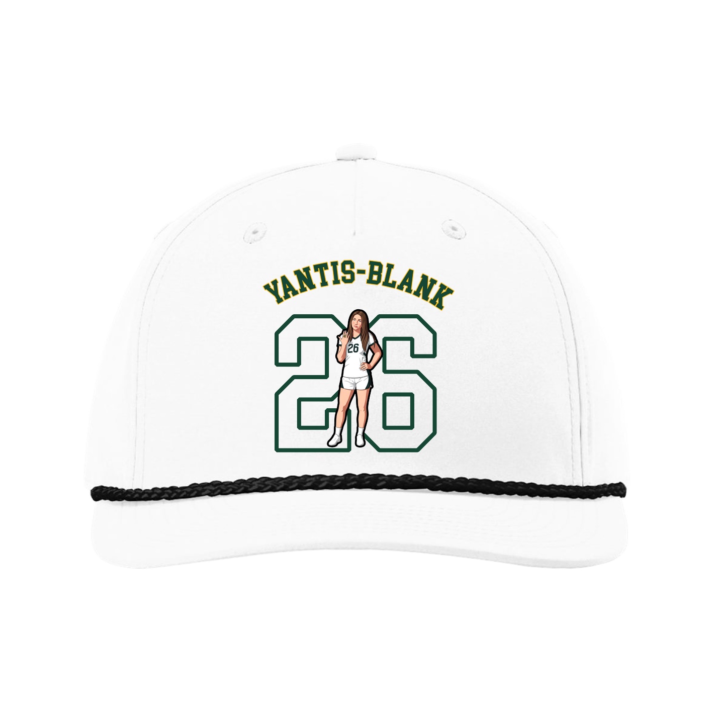 Five-Panel Classic Rope Cap — Shirsey Arch in White