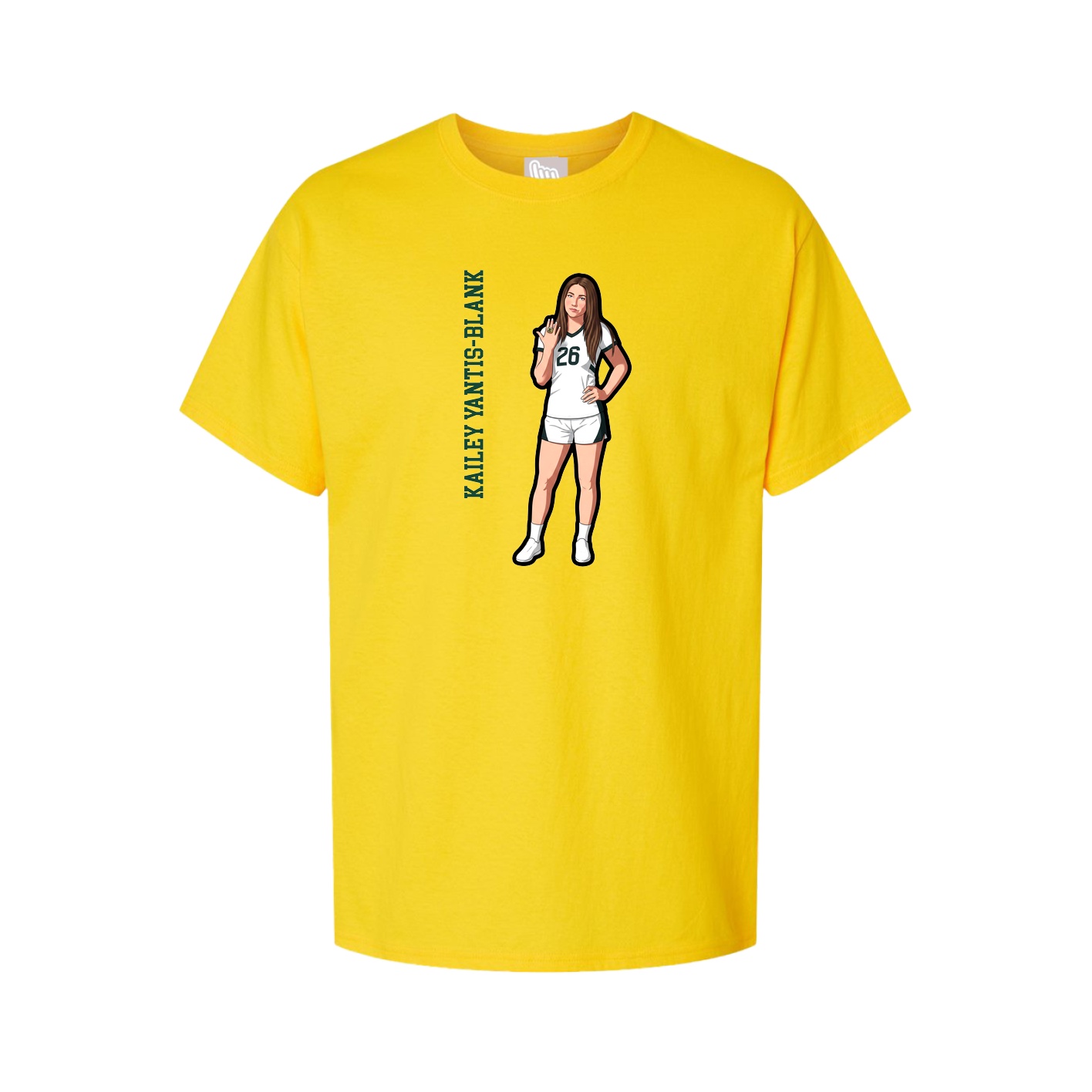 Youth Tee — Name Vertical in Gold
