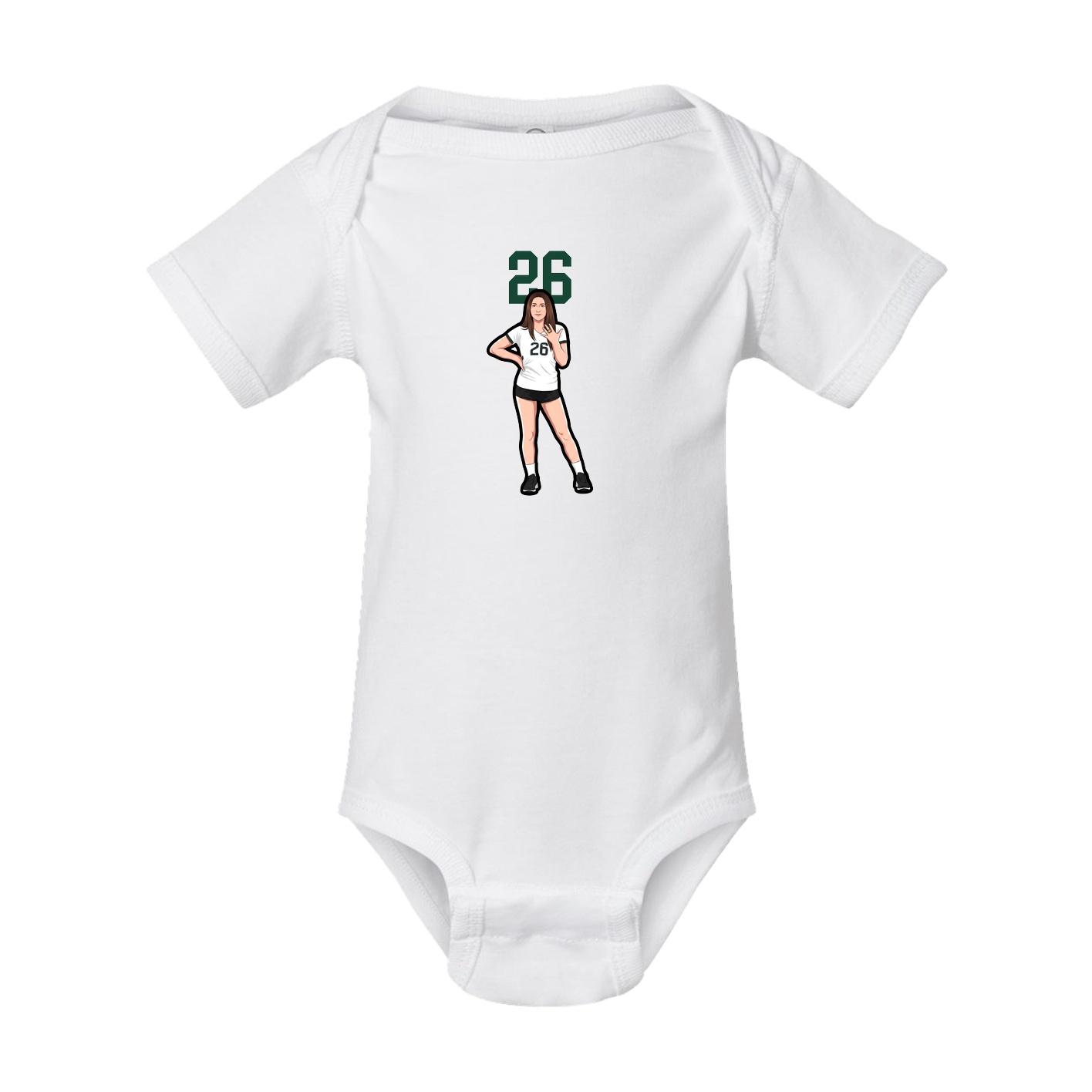 Baby Onesie — Number Top in White