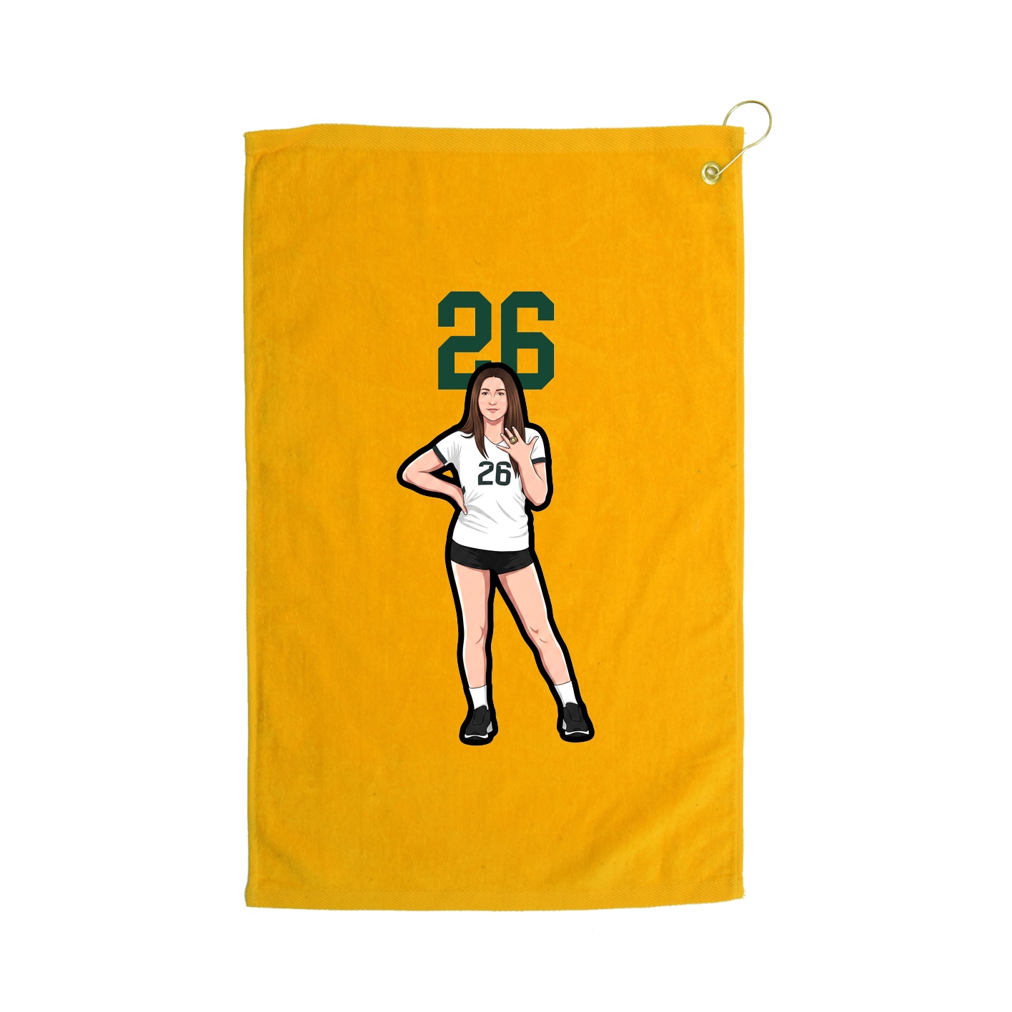 Golf Towel — Number Top in Gold